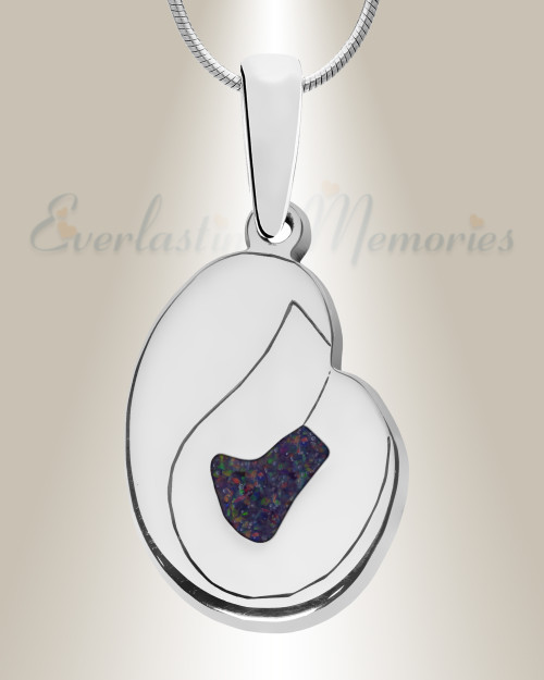 Beloved Sterling Silver with Black Flame Opal Ash Resin Jewelry