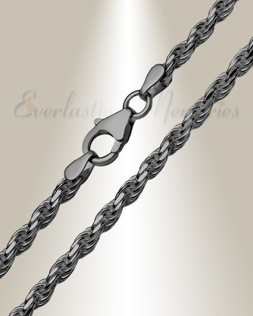 Men's Black Plated Upgraded Rope Chains