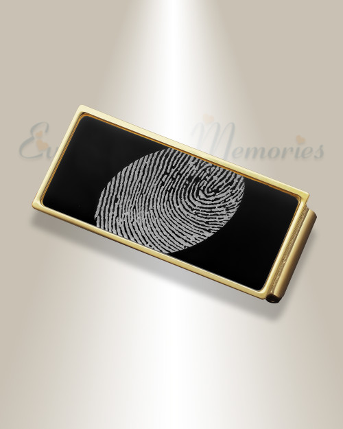 Stainless Steel Black on Gold Fingerprint Money Clip