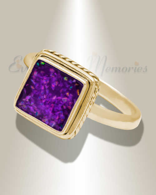 Solid 14K Gold Women's Granville Ash Ring with Lilac Pearl Opal