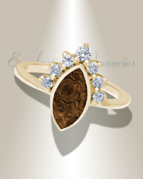 Solid 14K Gold Women's Lakeway Ash Ring with Carob