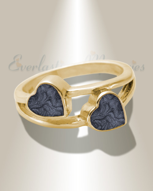 Solid 14K Gold Women's Thornley Ash Ring with Slate