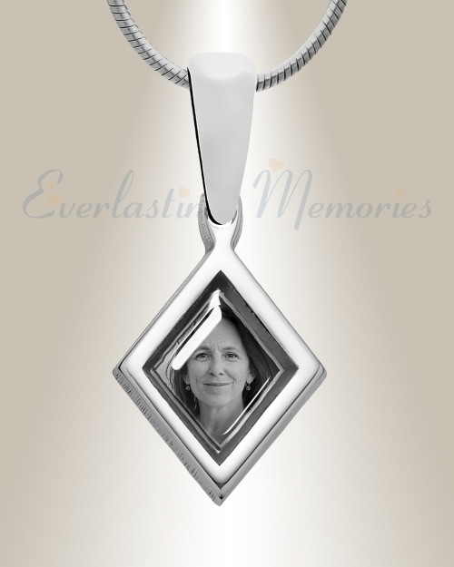 Small Diamond Sterling Silver Picture Pendant