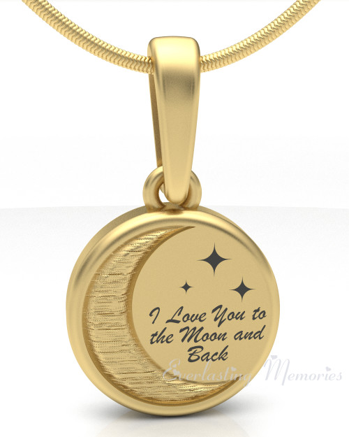 Gold Plated Love You To The Moon Forever Sealed Memorial Jewelry