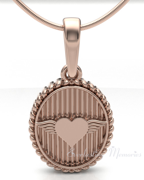 Rose Gold Plated At Heart Oval Forever Sealed Memorial Jewelry