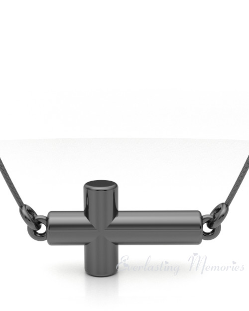 Black Plated Crossroads Forever Sealed Memorial Jewelry