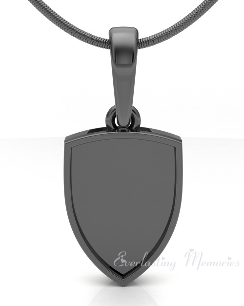 Black Plated Shield Me Forever Sealed Memorial Jewelry