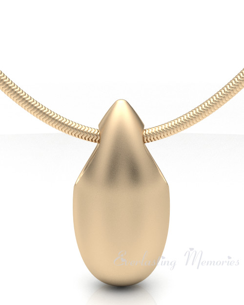 Solid 14K Gold Simple Tear Forever Sealed Cremation Jewelry