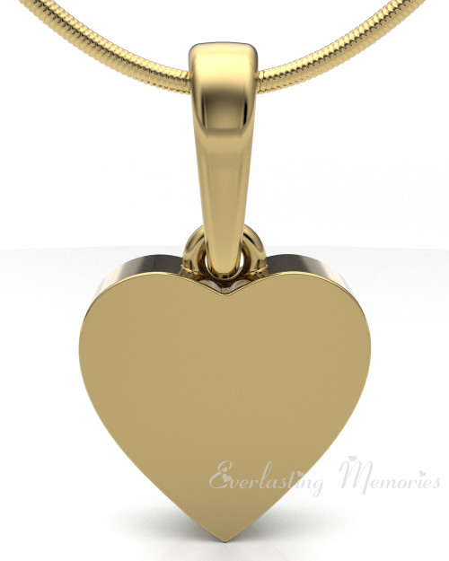 Gold Plated Serenity Heart Forever Sealed Cremation Jewelry