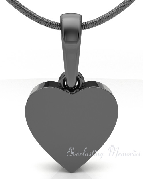 Black Plated Serenity Heart Forever Sealed Cremation Jewelry