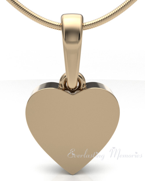 Solid 14K Gold Serenity Heart Forever Sealed Cremation Jewelry