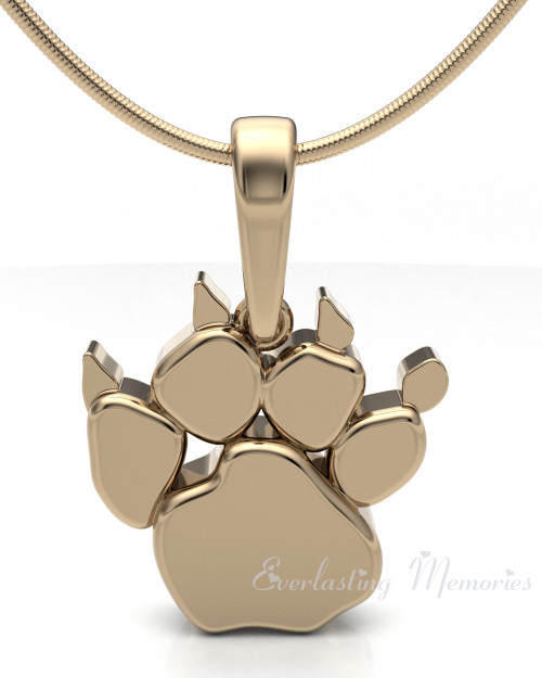 Solid 14k Gold Pawprint Forever Sealed Memorial Jewelry