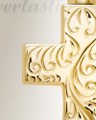 14K Gold Plated Etched Cross Memorial Locket