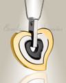 Gold and Stainless Sincere Heart Urn Pendant