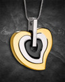Gold and Stainless Sincere Heart Urn Pendant