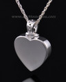 14K White Gold Grand Heart Remembrance Pendant