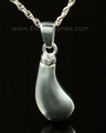 14K White Gold Teardrop Funeral Jewelry