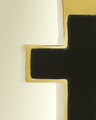 14K Gold Cross with Onyx Stone Urn Necklace