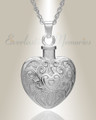 Sterling Silver Filigree Love Heart Urn Necklace