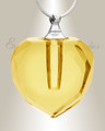 Glass Locket Yellow Inspire Heart Cremation Pendant