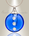 Glass Locket Blue Stability Keepsake Urn Jewelry