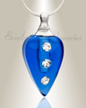 Glass Locket Blue Merriment Cremation Charm
