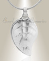 Glass Locket Clear Leaf Cremation Jewelry