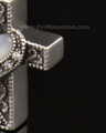 14k White Gold Heart Cross Memorial Pendant