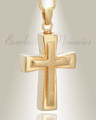 Gold Plated Double Cross Cremation Charm