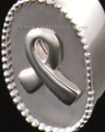 14k White Gold Breast Cancer Ribbon Cremation Keepsake