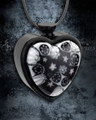 Cameo of Flowers Heart Cremation Locket
