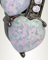 Black Pink Opal Calming Hearts Cremation Jewelry