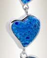 Blue Statuesque Hearts Cremation Jewelry