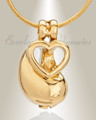 Gold Plated Hand in Hand Memorial Jewelry
