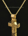 14k Gold Carved Cross Urn Jewelry