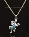 14k White Gold Gallant Gecko Jewelry Pendant