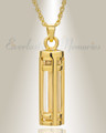 Fulfillment Gold Plated Cylinder Memorial Pendant