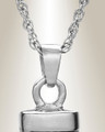 14k White Gold Dashing Cylinder Memorial Pendant
