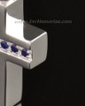 14k White Gold Indigo Cross Memorial Locket