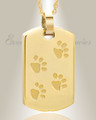 Gold Plated Walking Along Rectangle Pet Memorial Locket