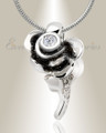 Black and Silver Radiant Rose Memorial Jewelry