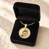 Round Photo Engraved Gold Plated over Stainless Keepsake