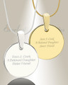 Round Photo Engraved Stainless Keepsake