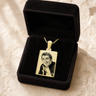Rectangle Photo Engraved Gold Plated over Stainless Keepsake