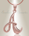 Rose Gold "A" Initial Cremation Jewelry