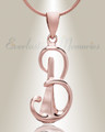 Rose Gold "B" Initial Cremation Jewelry
