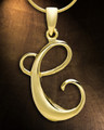 Gold "C" Initial Cremation Jewelry