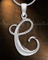 Silver "C" Initial Cremation Jewelry