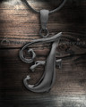 Black "F" Initial Cremation Jewelry