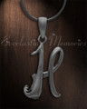 Black "H" Initial Cremation Jewelry